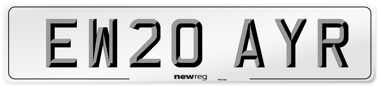 EW20 AYR Number Plate from New Reg